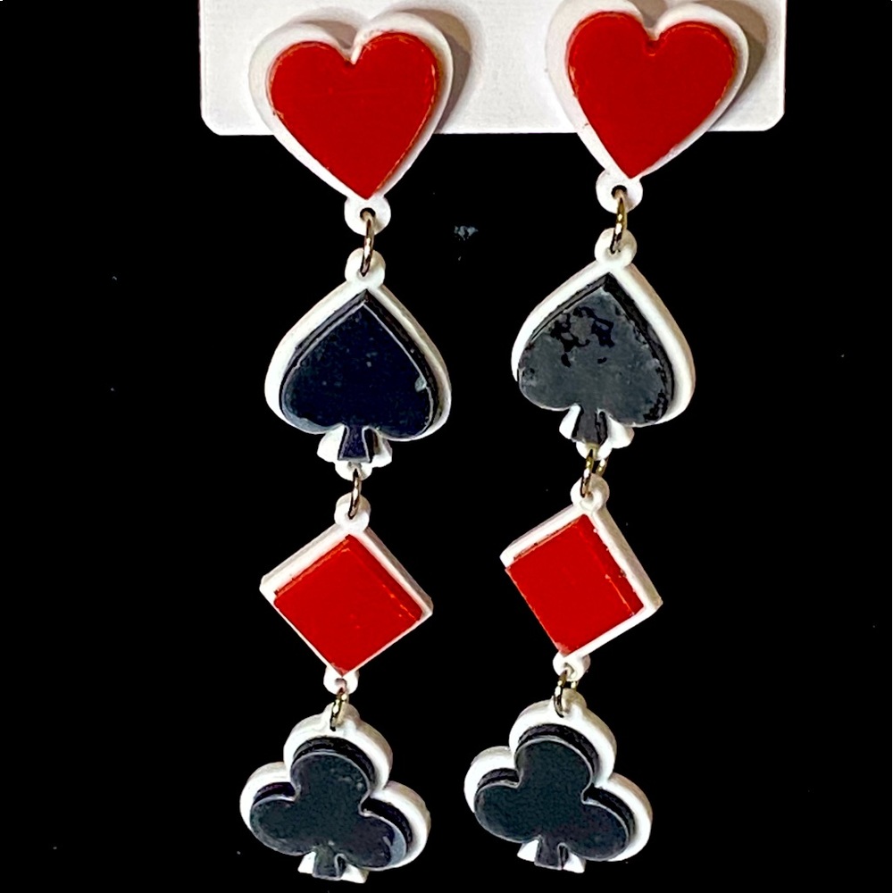 Club,spades,diamond &heart earrings